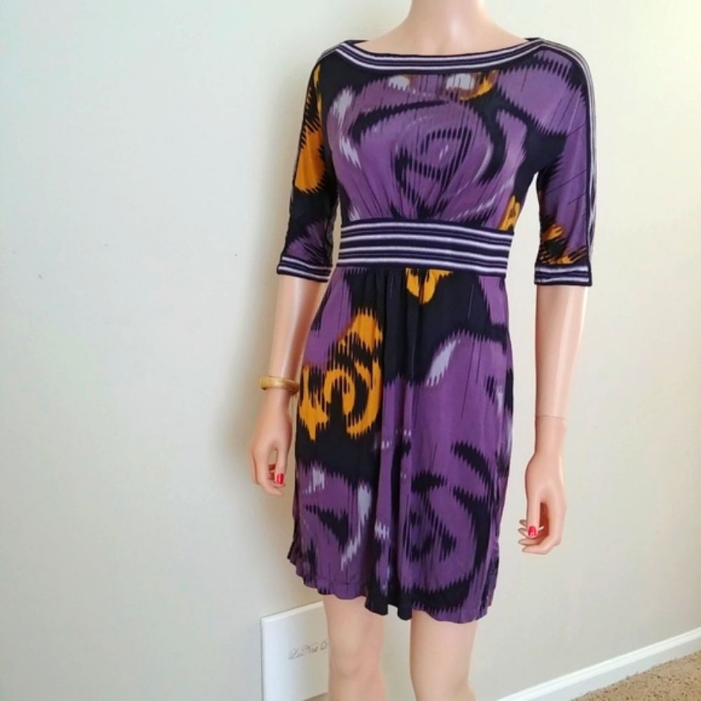 Purple & Black Maxi Dress‎